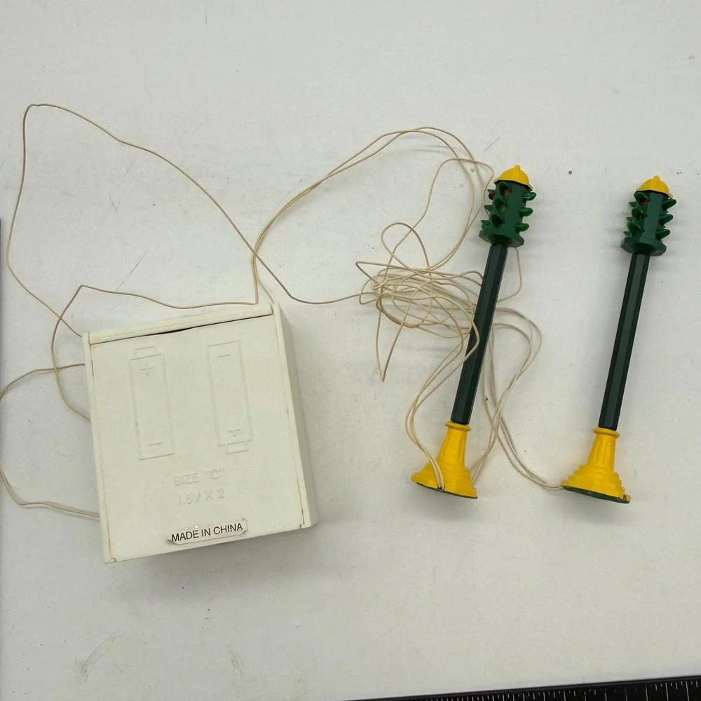 Department 56 Original Snow Village Traffic Lights Set of 2 Battery Box -PARTS